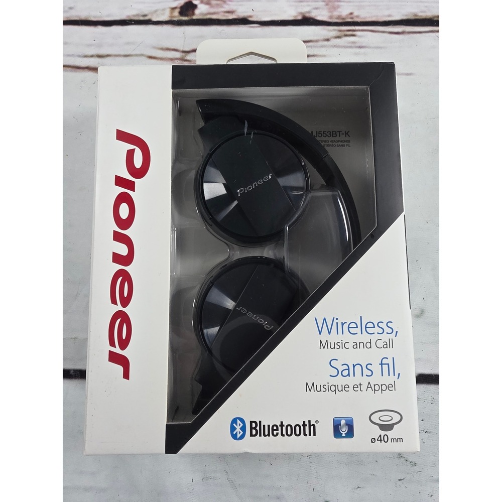 Pioneer SE-MJ553BT-K Wireless Bluetooth Stereo Headphones Black 40mm Drivers